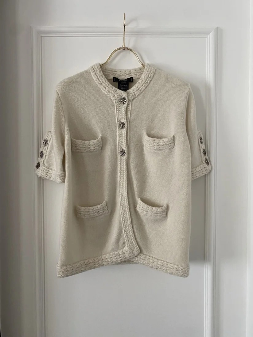 THE MILK Cashmere Short Sleeve Cardigan